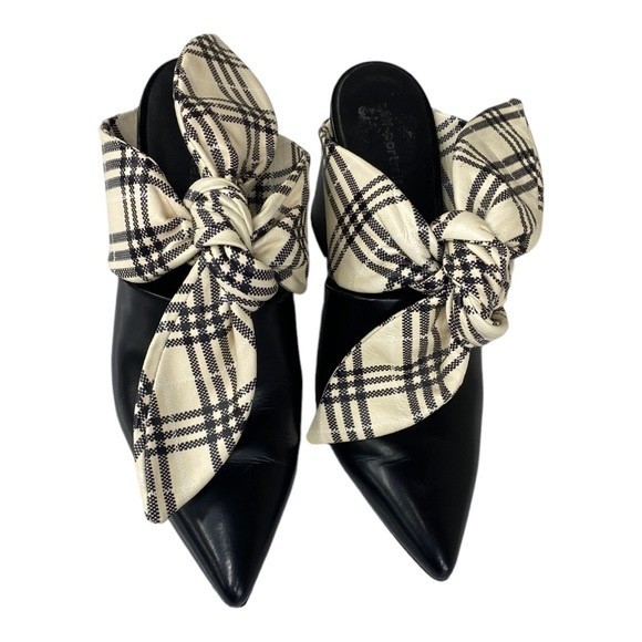 Self-Portrait Black and Cream Mules - Picture 4 of 14